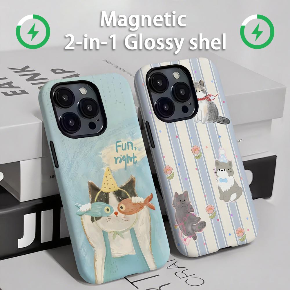 แมวและสุนัขน่ารักเคสโทรศัพท์แม - Magnetic Phone Case บทวิจารณ์และราคา
